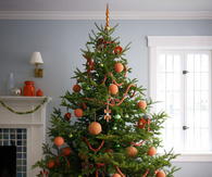 Modern tangerine christmas tree