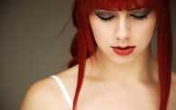 Red hair bangs