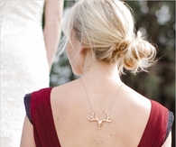 Bridesmaid with deer necklace 