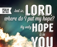 My hope is in You