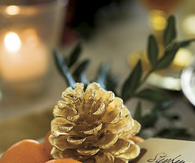 Gilded pinecone place card
