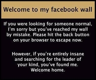 welcome to my facebook wall