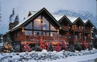 Cabin house on christmas