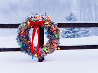 Colorful bow wreath
