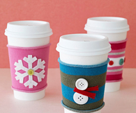 Holiday coffee sleeves