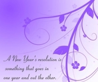 A new years resolution