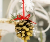DIY Wax Pine Cone Ornaments