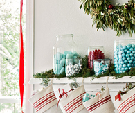 Candy jar mantel decor