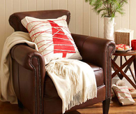 Festive holiday pillow