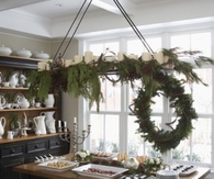 Kitchen Decorated for Christmas