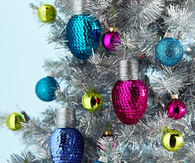 Bright sequined christmas lights