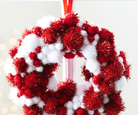 Mini pom pom wreath ornament