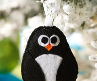 Felt penguin ornament