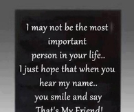 I may not be the most important
