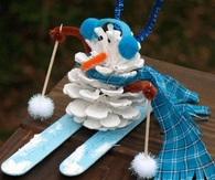 DIY Pine Cone Snowmen