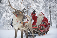 Santa and his reindeer