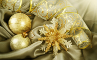 Golden glitter ornaments