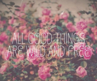 All good things are wild and free