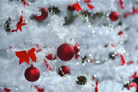 White tree with baubles