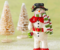 Glittered clay snowman