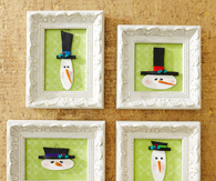 Framed snowman ornaments