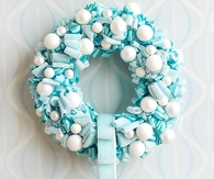 Elegant blue and white wreath