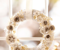 Book page wreath