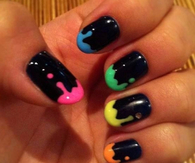 Black colorful nails