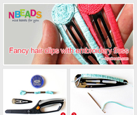Fancy Hair Clips with Embroidery Floss