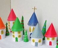 Cardboard Tube Christmas Villiage