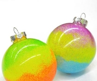 Neon Swirl Glitter Ornaments