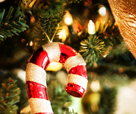 Candy cane ornament