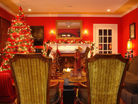 Red christmas interior decor