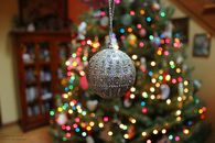 Silver glitter ornament