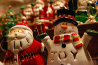 Santa and snowman ceramics