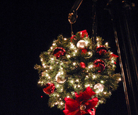 Bauble wreath outside