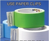 Use paper clips to find tape roll end