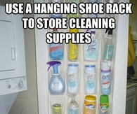 Shoe rack to hang supplies