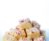 White chocolate peppermint fudge