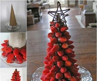 Chocolate dipped strawberry christmas tree