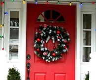 Wreath with pinecones and ornaments
