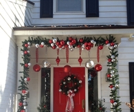 Ornament themed christmas porch