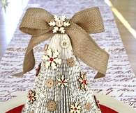 Paper book christmas tree