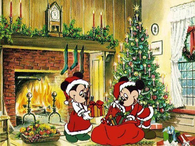 A mickey and minnie mouse christmas