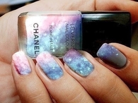 Chanel galaxy nails