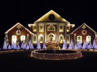 Beautiful Light Display on large Mansion