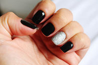 Black and silver nails