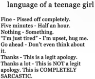 Language Of A Teenage Girl