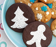 Stenciled chocolate wafers
