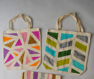 Geometric Painted Tote Bags